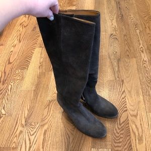 Italian brand Alberto Fermani gorgeous gray suede knee high boots